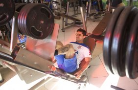 Durante o treino desta manhã em uma academia na cidade de Extrema/MG. O time faz uma intertemporada preparando-se para o próximo jogo dia 17/07 contra o Internacional/RS, na Arena Corinthians, válido pela 10ª rodada do Campeonato Brasileiro de 2014