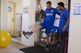 Durante o treino desta manhã em uma academia na cidade de Extrema/MG. O time faz uma intertemporada preparando-se para o próximo jogo dia 17/07 contra o Internacional/RS, na Arena Corinthians, válido pela 10ª rodada do Campeonato Brasileiro de 2014