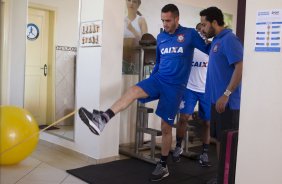 Durante o treino desta manh em uma academia na cidade de Extrema/MG. O time faz uma intertemporada preparando-se para o prximo jogo dia 17/07 contra o Internacional/RS, na Arena Corinthians, vlido pela 10 rodada do Campeonato Brasileiro de 2014