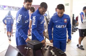 Durante o treino desta manh em uma academia na cidade de Extrema/MG. O time faz uma intertemporada preparando-se para o prximo jogo dia 17/07 contra o Internacional/RS, na Arena Corinthians, vlido pela 10 rodada do Campeonato Brasileiro de 2014