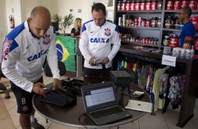 Durante o treino desta manhã em uma academia na cidade de Extrema/MG. O time faz uma intertemporada preparando-se para o próximo jogo dia 17/07 contra o Internacional/RS, na Arena Corinthians, válido pela 10ª rodada do Campeonato Brasileiro de 2014