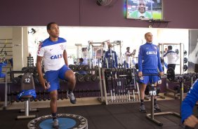 Durante o treino desta manhã em uma academia na cidade de Extrema/MG. O time faz uma intertemporada preparando-se para o próximo jogo dia 17/07 contra o Internacional/RS, na Arena Corinthians, válido pela 10ª rodada do Campeonato Brasileiro de 2014