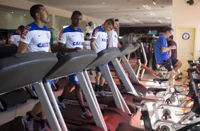 Durante o treino desta manhã em uma academia na cidade de Extrema/MG. O time faz uma intertemporada preparando-se para o próximo jogo dia 17/07 contra o Internacional/RS, na Arena Corinthians, válido pela 10ª rodada do Campeonato Brasileiro de 2014