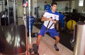 Durante o treino desta manhã em uma academia na cidade de Extrema/MG. O time faz uma intertemporada preparando-se para o próximo jogo dia 17/07 contra o Internacional/RS, na Arena Corinthians, válido pela 10ª rodada do Campeonato Brasileiro de 2014