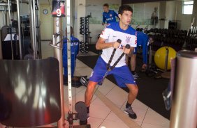 Durante o treino desta manh em uma academia na cidade de Extrema/MG. O time faz uma intertemporada preparando-se para o prximo jogo dia 17/07 contra o Internacional/RS, na Arena Corinthians, vlido pela 10 rodada do Campeonato Brasileiro de 2014