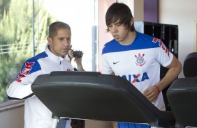 Durante o treino desta manhã em uma academia na cidade de Extrema/MG. O time faz uma intertemporada preparando-se para o próximo jogo dia 17/07 contra o Internacional/RS, na Arena Corinthians, válido pela 10ª rodada do Campeonato Brasileiro de 2014