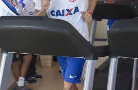 Durante o treino desta manh em uma academia na cidade de Extrema/MG. O time faz uma intertemporada preparando-se para o prximo jogo dia 17/07 contra o Internacional/RS, na Arena Corinthians, vlido pela 10 rodada do Campeonato Brasileiro de 2014