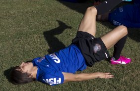 Durante o treino desta manh no Hotel Fazenda das Amoreiras, na cidade de Extrema/MG. O time faz uma intertemporada preparando-se para o prximo jogo dia 17/07 contra o Internacional/RS, na Arena Corinthians, vlido pela 10 rodada do Campeonato Brasileiro de 2014