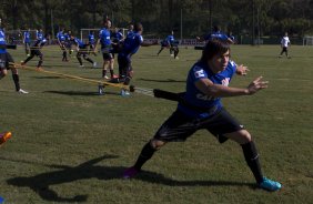 Durante o treino desta manh no Hotel Fazenda das Amoreiras, na cidade de Extrema/MG. O time faz uma intertemporada preparando-se para o prximo jogo dia 17/07 contra o Internacional/RS, na Arena Corinthians, vlido pela 10 rodada do Campeonato Brasileiro de 2014