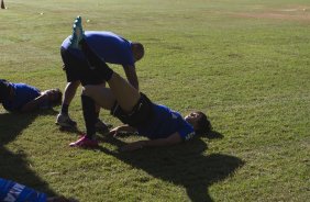 Durante o treino desta manh no Hotel Fazenda das Amoreiras, na cidade de Extrema/MG. O time faz uma intertemporada preparando-se para o prximo jogo dia 17/07 contra o Internacional/RS, na Arena Corinthians, vlido pela 10 rodada do Campeonato Brasileiro de 2014