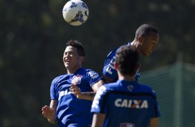 Durante o treino desta manh no Hotel Fazenda das Amoreiras, na cidade de Extrema/MG. O time faz uma intertemporada preparando-se para o prximo jogo dia 17/07 contra o Internacional/RS, na Arena Corinthians, vlido pela 10 rodada do Campeonato Brasileiro de 2014