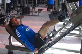 Durante o treino desta manh em um academia na cidade de Extrema/MG. O time faz uma intertemporada preparando-se para o prximo jogo dia 17/07 contra o Internacional/RS, na Arena Corinthians, vlido pela 10 rodada do Campeonato Brasileiro de 2014