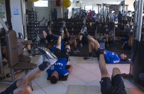 Durante o treino desta manh em um academia na cidade de Extrema/MG. O time faz uma intertemporada preparando-se para o prximo jogo dia 17/07 contra o Internacional/RS, na Arena Corinthians, vlido pela 10 rodada do Campeonato Brasileiro de 2014