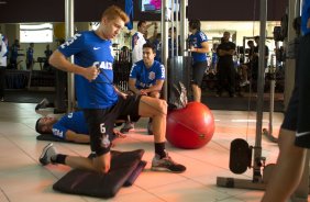 Durante o treino esta manh em uma academia na cidade de Extrema/MG. O time faz uma intertemporada preparando-se para o prximo jogo dia 17/07 contra o Internacional/RS, na Arena Corinthians, vlido pela 10 rodada do Campeonato Brasileiro de 2014