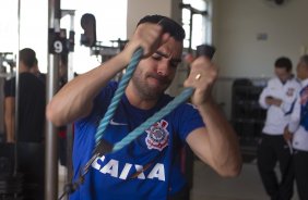 Durante o treino esta manh em uma academia na cidade de Extrema/MG. O time faz uma intertemporada preparando-se para o prximo jogo dia 17/07 contra o Internacional/RS, na Arena Corinthians, vlido pela 10 rodada do Campeonato Brasileiro de 2014