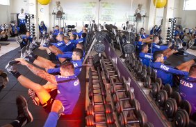 Durante o treino esta manh em uma academia na cidade de Extrema/MG. O time faz uma intertemporada preparando-se para o prximo jogo dia 17/07 contra o Internacional/RS, na Arena Corinthians, vlido pela 10 rodada do Campeonato Brasileiro de 2014