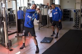 Durante o treino esta manh em uma academia na cidade de Extrema/MG. O time faz uma intertemporada preparando-se para o prximo jogo dia 17/07 contra o Internacional/RS, na Arena Corinthians, vlido pela 10 rodada do Campeonato Brasileiro de 2014