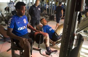 Durante o treino esta manh em uma academia na cidade de Extrema/MG. O time faz uma intertemporada preparando-se para o prximo jogo dia 17/07 contra o Internacional/RS, na Arena Corinthians, vlido pela 10 rodada do Campeonato Brasileiro de 2014