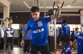 Durante o treino esta manh em uma academia na cidade de Extrema/MG. O time faz uma intertemporada preparando-se para o prximo jogo dia 17/07 contra o Internacional/RS, na Arena Corinthians, vlido pela 10 rodada do Campeonato Brasileiro de 2014