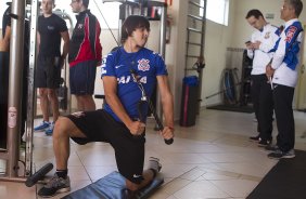 Durante o treino esta manh em uma academia na cidade de Extrema/MG. O time faz uma intertemporada preparando-se para o prximo jogo dia 17/07 contra o Internacional/RS, na Arena Corinthians, vlido pela 10 rodada do Campeonato Brasileiro de 2014