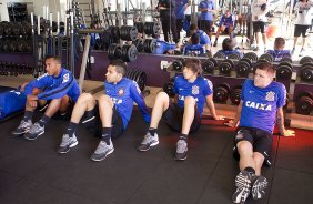 Durante o treino esta manh em uma academia na cidade de Extrema/MG. O time faz uma intertemporada preparando-se para o prximo jogo dia 17/07 contra o Internacional/RS, na Arena Corinthians, vlido pela 10 rodada do Campeonato Brasileiro de 2014