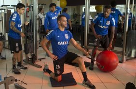 Durante o treino esta manh em uma academia na cidade de Extrema/MG. O time faz uma intertemporada preparando-se para o prximo jogo dia 17/07 contra o Internacional/RS, na Arena Corinthians, vlido pela 10 rodada do Campeonato Brasileiro de 2014