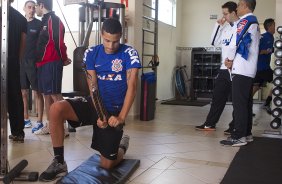 Durante o treino esta manh em uma academia na cidade de Extrema/MG. O time faz uma intertemporada preparando-se para o prximo jogo dia 17/07 contra o Internacional/RS, na Arena Corinthians, vlido pela 10 rodada do Campeonato Brasileiro de 2014