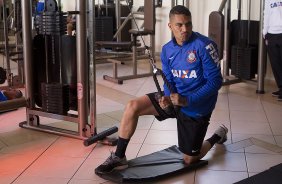 Durante o treino esta manh em uma academia na cidade de Extrema/MG. O time faz uma intertemporada preparando-se para o prximo jogo dia 17/07 contra o Internacional/RS, na Arena Corinthians, vlido pela 10 rodada do Campeonato Brasileiro de 2014