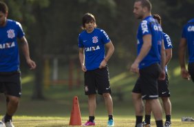 Durante o treino desta tarde no Hotel Fazenda das Amorerias, na cidade de Extrema/MG. O time faz uma intertemporada preparando-se para o próximo jogo dia 17/07 contra o Internacional/RS, na Arena Corinthians, válido pela 10ª rodada do Campeonato Brasileiro de 2014
