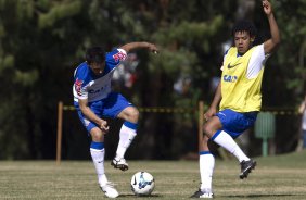 Durante o treino desta manh no Hotel Fazenda das Amorerias, na cidade de Extrema/MG. O time faz uma intertemporada preparando-se para o prximo jogo dia 17/07 contra o Internacional/RS, na Arena Corinthians, vlido pela 10 rodada do Campeonato Brasileiro de 2014