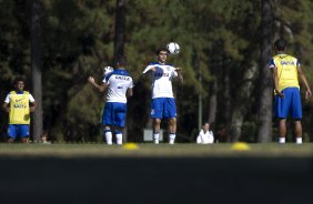 Durante o treino desta manhã no Hotel Fazenda das Amorerias, na cidade de Extrema/MG. O time faz uma intertemporada preparando-se para o próximo jogo dia 17/07 contra o Internacional/RS, na Arena Corinthians, válido pela 10ª rodada do Campeonato Brasileiro de 2014