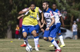 Durante o treino desta manh no Hotel Fazenda das Amorerias, na cidade de Extrema/MG. O time faz uma intertemporada preparando-se para o prximo jogo dia 17/07 contra o Internacional/RS, na Arena Corinthians, vlido pela 10 rodada do Campeonato Brasileiro de 2014