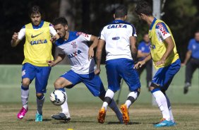 Durante o treino desta manhã no Hotel Fazenda das Amorerias, na cidade de Extrema/MG. O time faz uma intertemporada preparando-se para o próximo jogo dia 17/07 contra o Internacional/RS, na Arena Corinthians, válido pela 10ª rodada do Campeonato Brasileiro de 2014