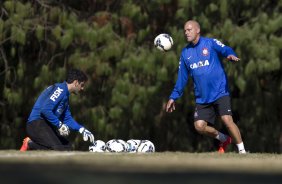 Durante o treino desta manhã no Hotel Fazenda das Amorerias, na cidade de Extrema/MG. O time faz uma intertemporada preparando-se para o próximo jogo dia 17/07 contra o Internacional/RS, na Arena Corinthians, válido pela 10ª rodada do Campeonato Brasileiro de 2014