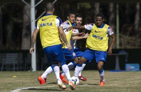 Durante o treino desta manhã no Hotel Fazenda das Amorerias, na cidade de Extrema/MG. O time faz uma intertemporada preparando-se para o próximo jogo dia 17/07 contra o Internacional/RS, na Arena Corinthians, válido pela 10ª rodada do Campeonato Brasileiro de 2014