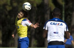 Durante o treino desta manhã no Hotel Fazenda das Amorerias, na cidade de Extrema/MG. O time faz uma intertemporada preparando-se para o próximo jogo dia 17/07 contra o Internacional/RS, na Arena Corinthians, válido pela 10ª rodada do Campeonato Brasileiro de 2014