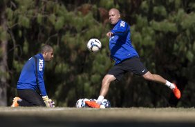 Durante o treino desta manhã no Hotel Fazenda das Amorerias, na cidade de Extrema/MG. O time faz uma intertemporada preparando-se para o próximo jogo dia 17/07 contra o Internacional/RS, na Arena Corinthians, válido pela 10ª rodada do Campeonato Brasileiro de 2014