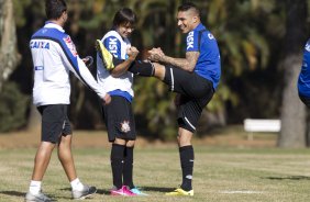 Durante o treino desta manh no Hotel Fazenda das Amorerias, na cidade de Extrema/MG. O time faz uma intertemporada preparando-se para o prximo jogo dia 17/07 contra o Internacional/RS, na Arena Corinthians, vlido pela 10 rodada do Campeonato Brasileiro de 2014