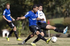 Durante o treino desta manh no Hotel Fazenda das Amorerias, na cidade de Extrema/MG. O time faz uma intertemporada preparando-se para o prximo jogo dia 17/07 contra o Internacional/RS, na Arena Corinthians, vlido pela 10 rodada do Campeonato Brasileiro de 2014