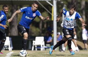 Durante o treino desta manh no Hotel Fazenda das Amorerias, na cidade de Extrema/MG. O time faz uma intertemporada preparando-se para o prximo jogo dia 17/07 contra o Internacional/RS, na Arena Corinthians, vlido pela 10 rodada do Campeonato Brasileiro de 2014