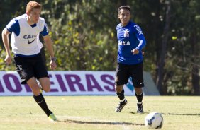 Durante o treino desta manh no Hotel Fazenda das Amorerias, na cidade de Extrema/MG. O time faz uma intertemporada preparando-se para o prximo jogo dia 17/07 contra o Internacional/RS, na Arena Corinthians, vlido pela 10 rodada do Campeonato Brasileiro de 2014