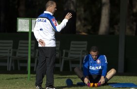 Durante o treino desta manh no Hotel Fazenda das Amorerias, na cidade de Extrema/MG. O time faz uma intertemporada preparando-se para o prximo jogo dia 17/07 contra o Internacional/RS, na Arena Corinthians, vlido pela 10 rodada do Campeonato Brasileiro de 2014