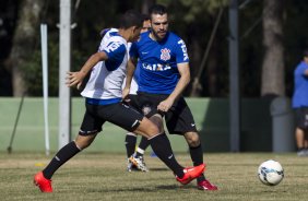 Durante o treino desta manh no Hotel Fazenda das Amorerias, na cidade de Extrema/MG. O time faz uma intertemporada preparando-se para o prximo jogo dia 17/07 contra o Internacional/RS, na Arena Corinthians, vlido pela 10 rodada do Campeonato Brasileiro de 2014