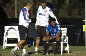 Durante o treino desta manh no Hotel Fazenda das Amorerias, na cidade de Extrema/MG. O time faz uma intertemporada preparando-se para o prximo jogo dia 17/07 contra o Internacional/RS, na Arena Corinthians, vlido pela 10 rodada do Campeonato Brasileiro de 2014