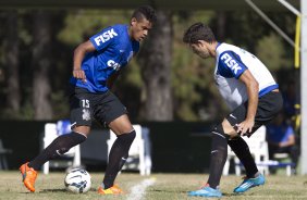 Durante o treino desta manh no Hotel Fazenda das Amorerias, na cidade de Extrema/MG. O time faz uma intertemporada preparando-se para o prximo jogo dia 17/07 contra o Internacional/RS, na Arena Corinthians, vlido pela 10 rodada do Campeonato Brasileiro de 2014