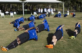 Durante o treino desta manh no Hotel Fazenda das Amorerias, na cidade de Extrema/MG. O time faz uma intertemporada preparando-se para o prximo jogo dia 17/07 contra o Internacional/RS, na Arena Corinthians, vlido pela 10 rodada do Campeonato Brasileiro de 2014