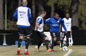 Durante o treino desta manh no Hotel Fazenda das Amorerias, na cidade de Extrema/MG. O time faz uma intertemporada preparando-se para o prximo jogo dia 17/07 contra o Internacional/RS, na Arena Corinthians, vlido pela 10 rodada do Campeonato Brasileiro de 2014