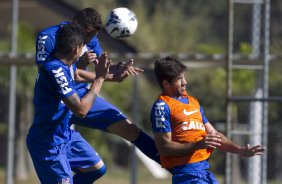 Durante o treino esta manh no CT Joaquim Grava, Parque Ecolgico do Tiete, zona leste de So Paulo, contra o So Bernardo. O prximo jogo da equipe ser dia 17/07, contra o Internacional/RS, na Arena Corinthians, vlido pela 10 rodada do Campeonato Brasileiro de 2014