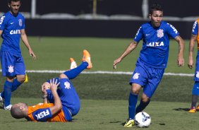 Durante o treino esta manh no CT Joaquim Grava, Parque Ecolgico do Tiete, zona leste de So Paulo, contra o So Bernardo. O prximo jogo da equipe ser dia 17/07, contra o Internacional/RS, na Arena Corinthians, vlido pela 10 rodada do Campeonato Brasileiro de 2014