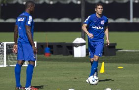 Durante o treino esta manh no CT Joaquim Grava, Parque Ecolgico do Tiete, zona leste de So Paulo, contra o So Bernardo. O prximo jogo da equipe ser dia 17/07, contra o Internacional/RS, na Arena Corinthians, vlido pela 10 rodada do Campeonato Brasileiro de 2014